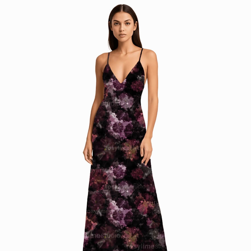 Seamless Pattern FL002EX - Purple floral - Image 2