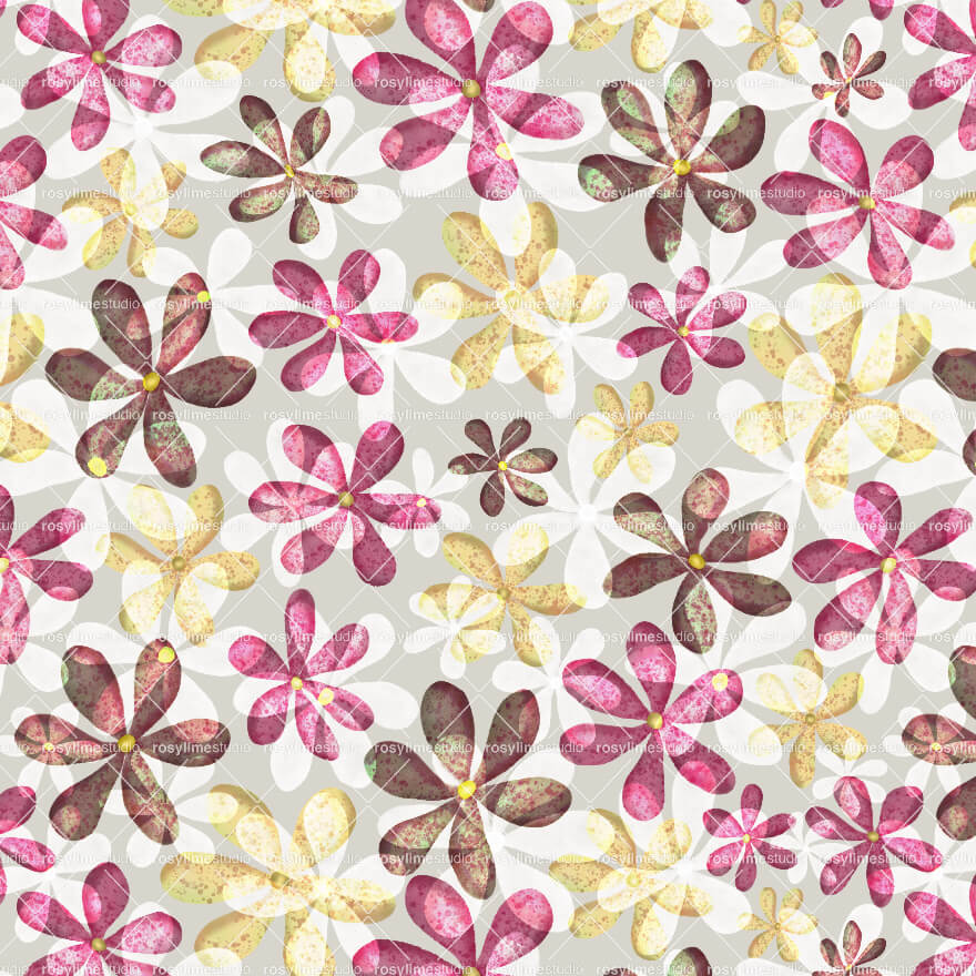 Seamless Pattern FL015CO-Watercolor flowers