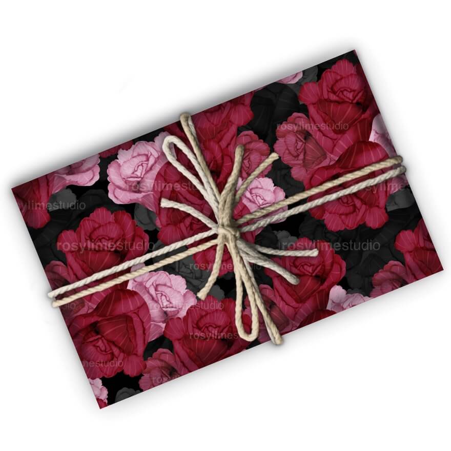 Seamless Pattern FL021EX-Watercolor flowers red and pink - Image 6