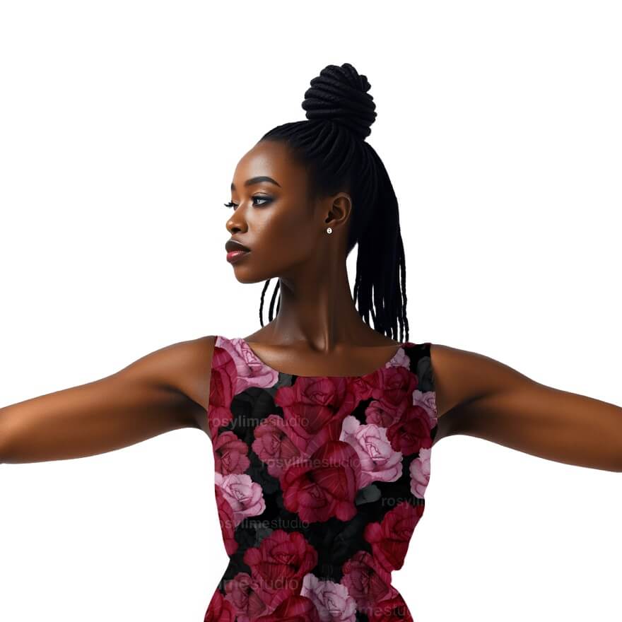 Seamless Pattern FL021EX-Watercolor flowers red and pink - Image 2