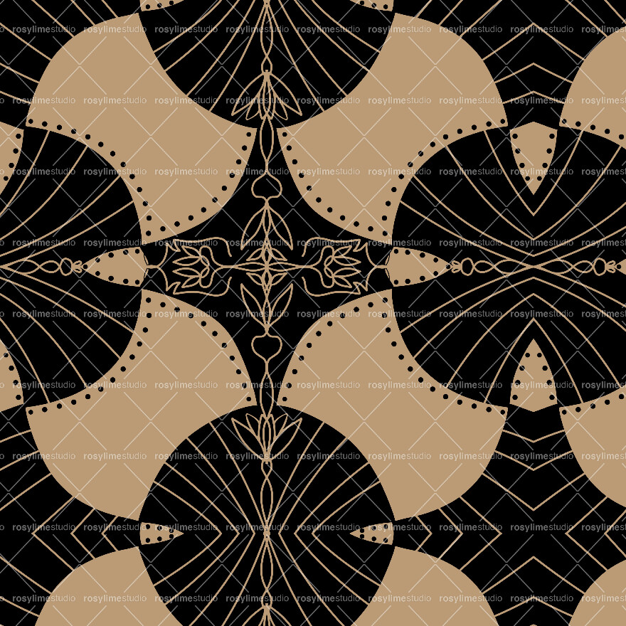 Seamless Pattern FL030CO-Geometric floral