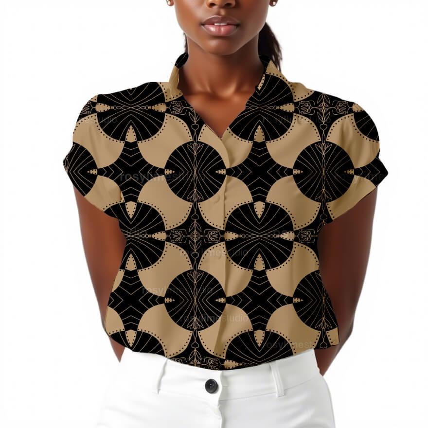 Seamless Pattern FL030CO-Geometric floral - Image 2