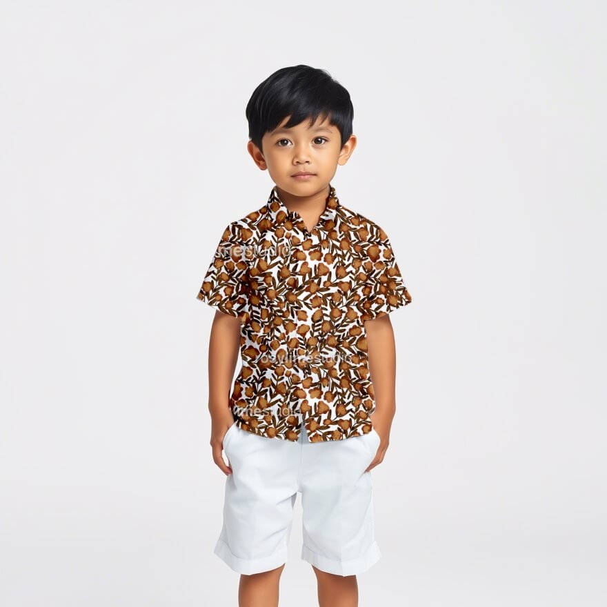 Seamless Pattern FL032CO-Flowers in orange watercolor - Image 6