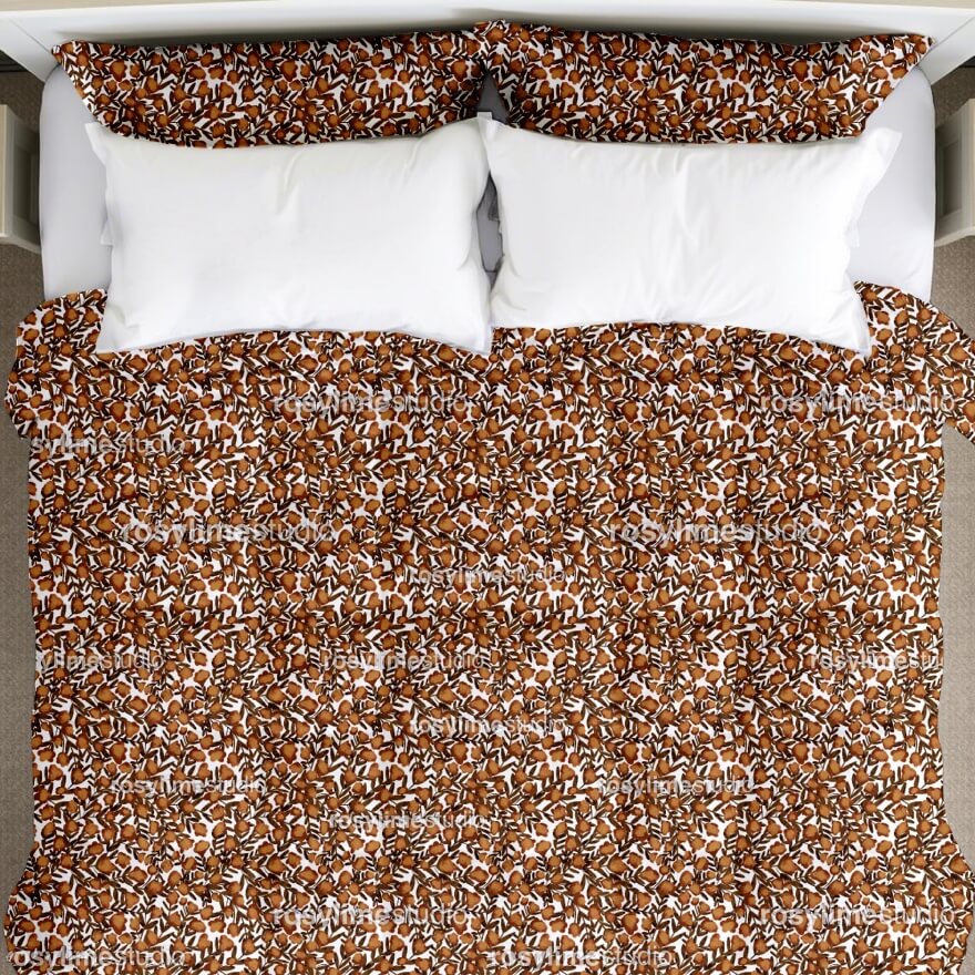 Seamless Pattern FL032CO-Flowers in orange watercolor - Image 7