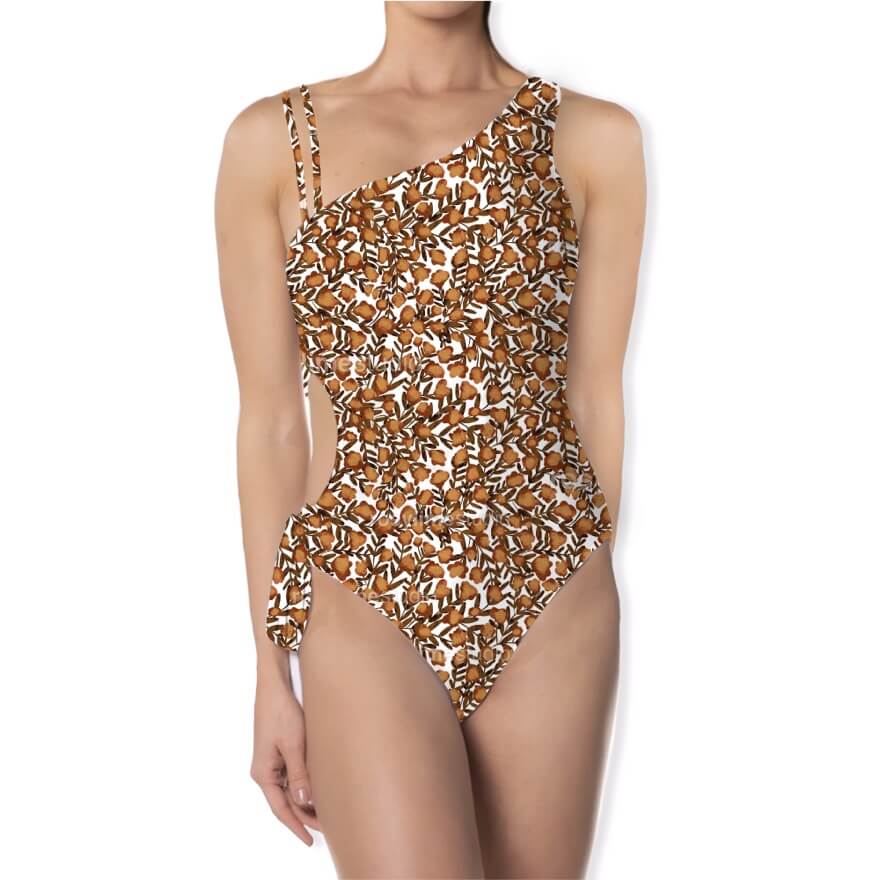 Seamless Pattern FL032CO-Flowers in orange watercolor - Image 3