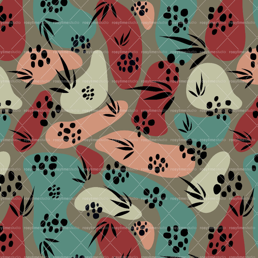 Seamless Pattern AB013CO-Abstract organic Boho