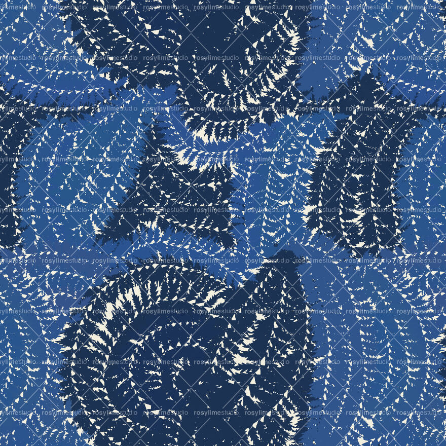 Seamless Pattern AB022EX-Abstract organic blue white