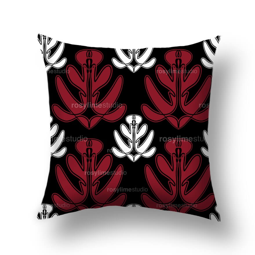 Seamless Pattern AB024CO-Leaves red black - Image 5