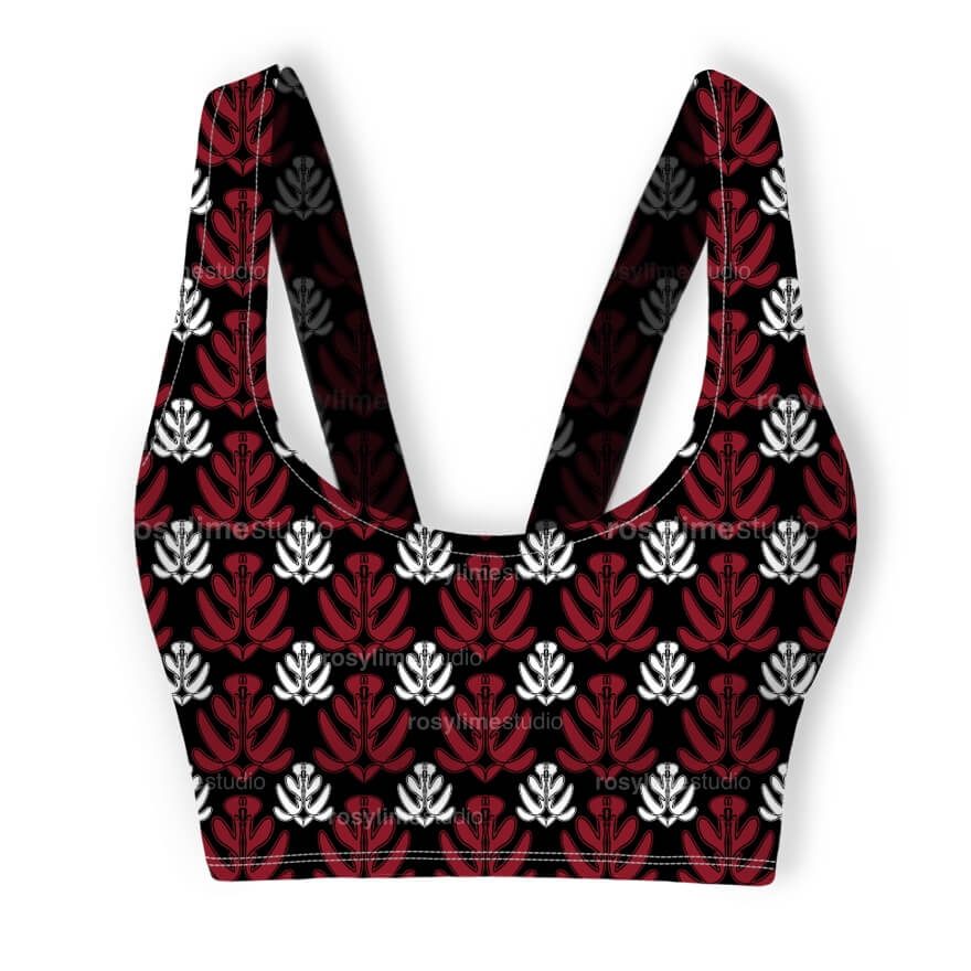 Seamless Pattern AB024CO-Leaves red black - Image 3