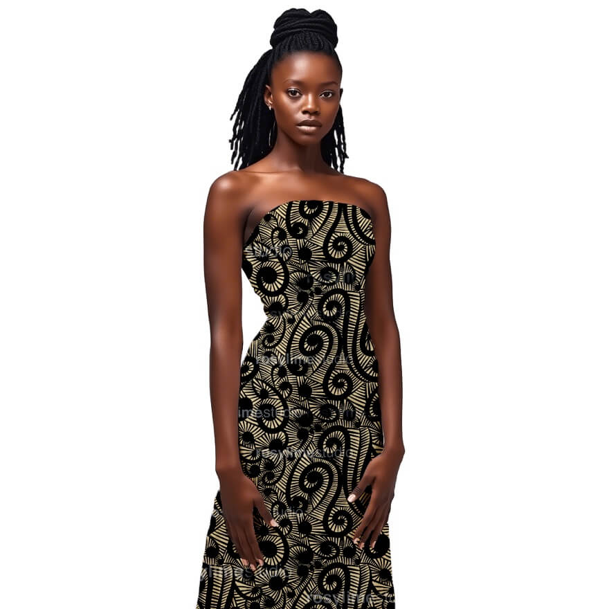 Seamless Pattern AB029CO-Black spiral curves - Image 2