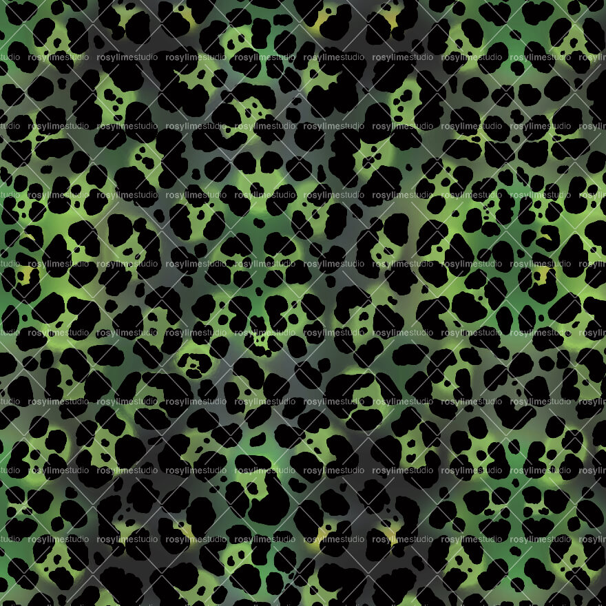 Seamless Pattern AP001CO-Green and black animal print