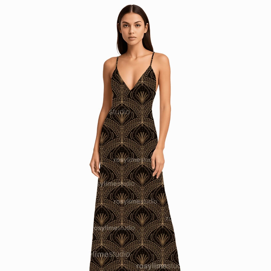 Seamless Pattern EM005EX-Birds and chains embroidery - Image 2