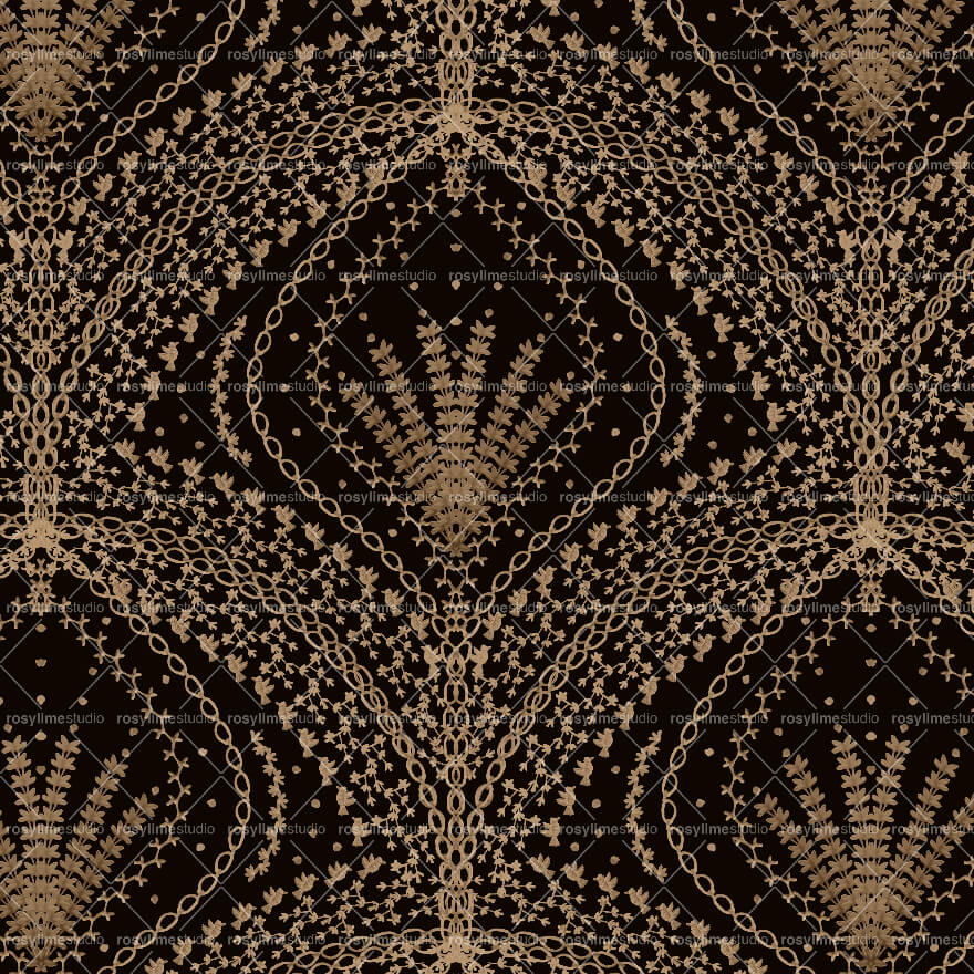 Seamless Pattern EM005EX-Birds and chains embroidery