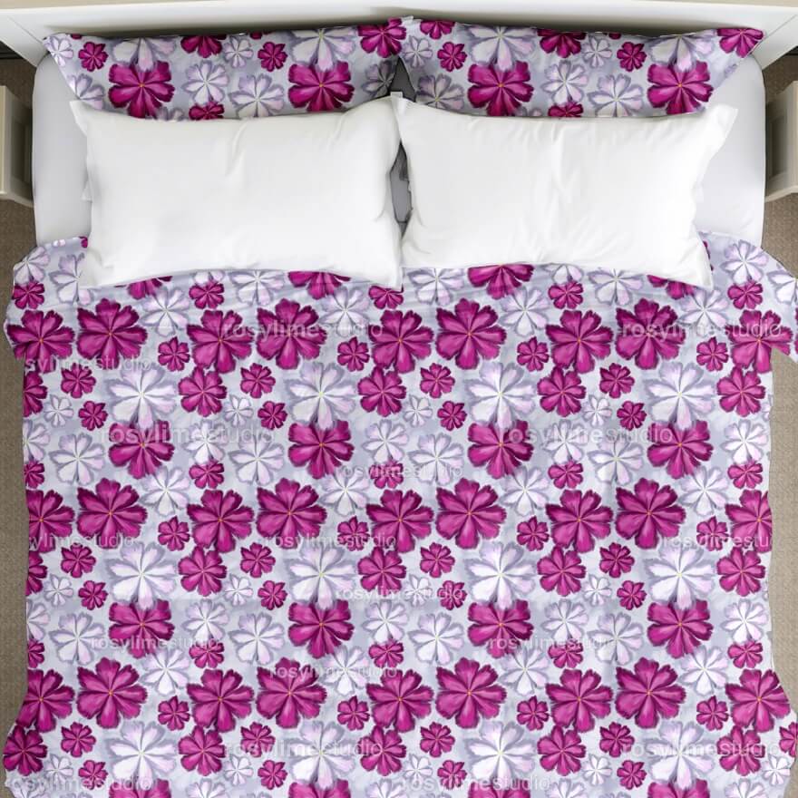 Seamless Pattern FL009CO-Watercolor flowers white  pink - Image 7