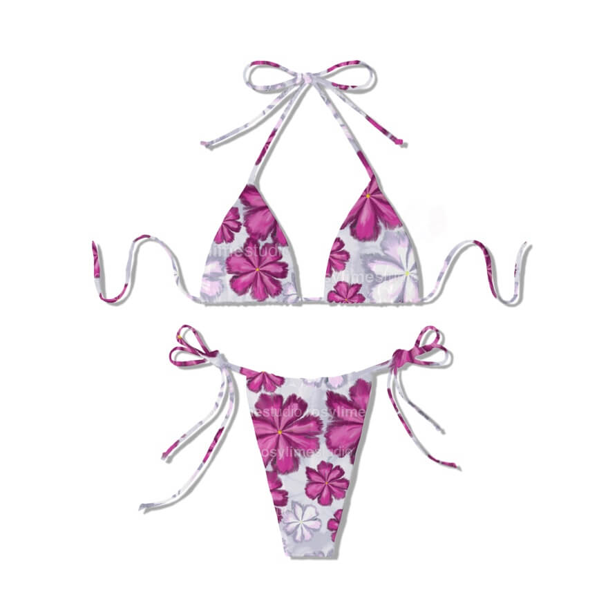 Seamless Pattern FL009CO-Watercolor flowers white  pink - Image 5