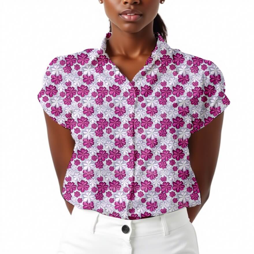 Seamless Pattern FL009CO-Watercolor flowers white  pink - Image 2