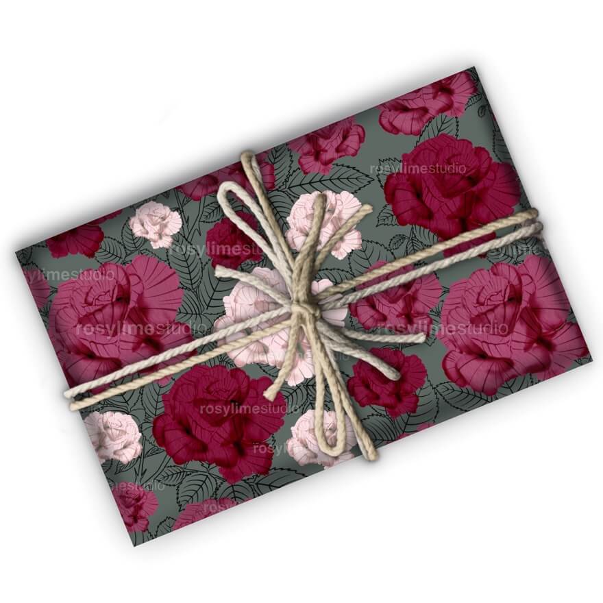 Seamless Pattern FL019EX-Watercolor flowers and lines - Image 5