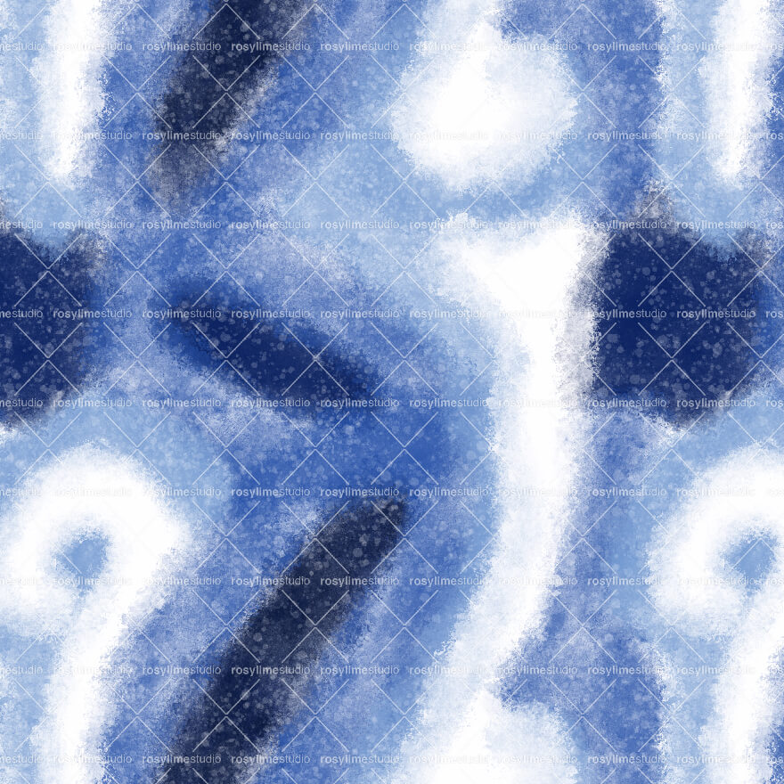 Seamless Pattern AB028EX-Abstract watercolor blue white