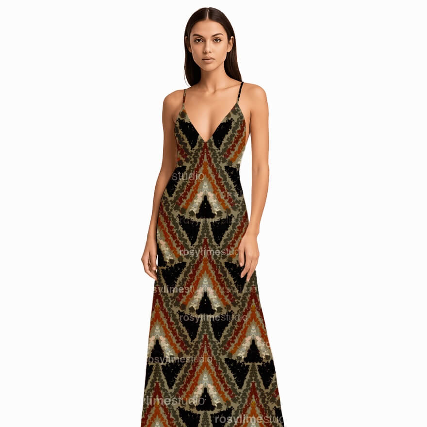 Seamless Pattern AB031EX-Abstract Geometric Tribal - Image 2