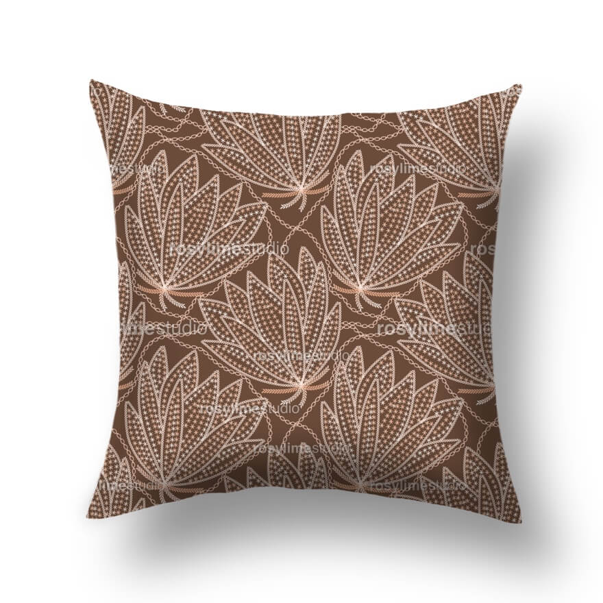 Seamless Pattern EM001CO-Embroidered leaves - Image 5