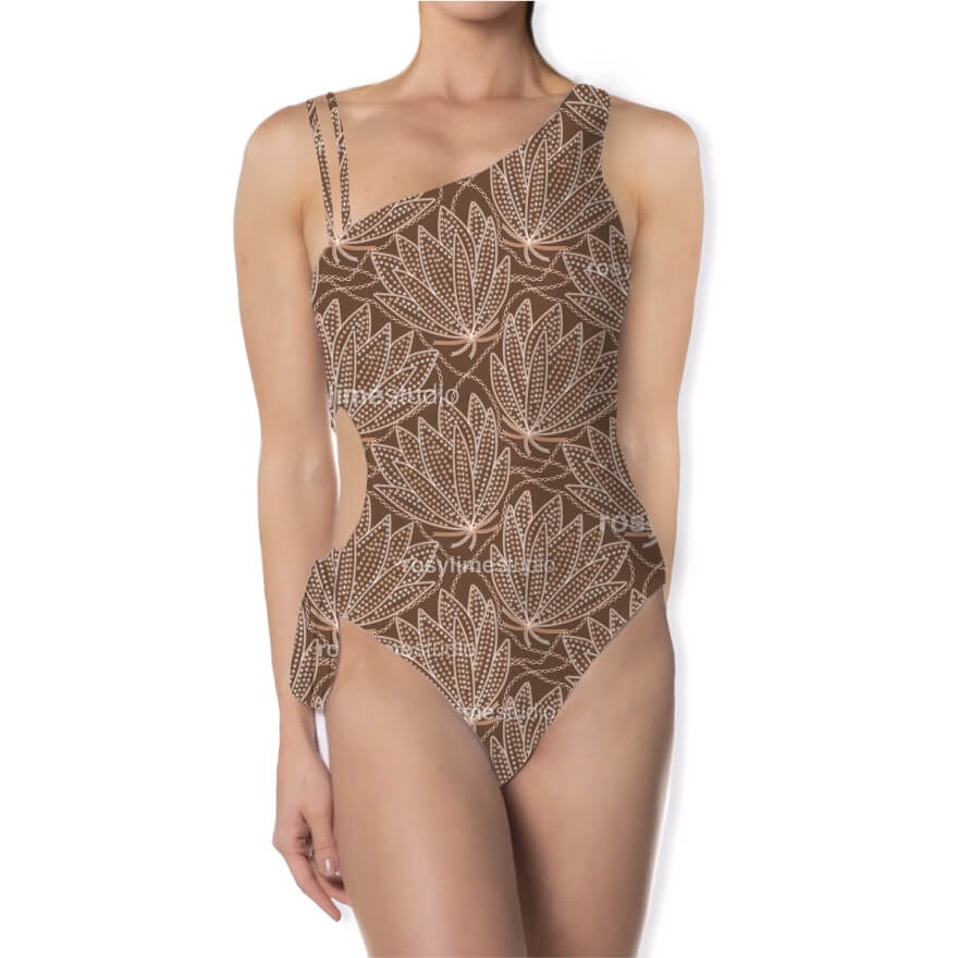 Seamless Pattern EM001CO-Embroidered leaves - Image 3